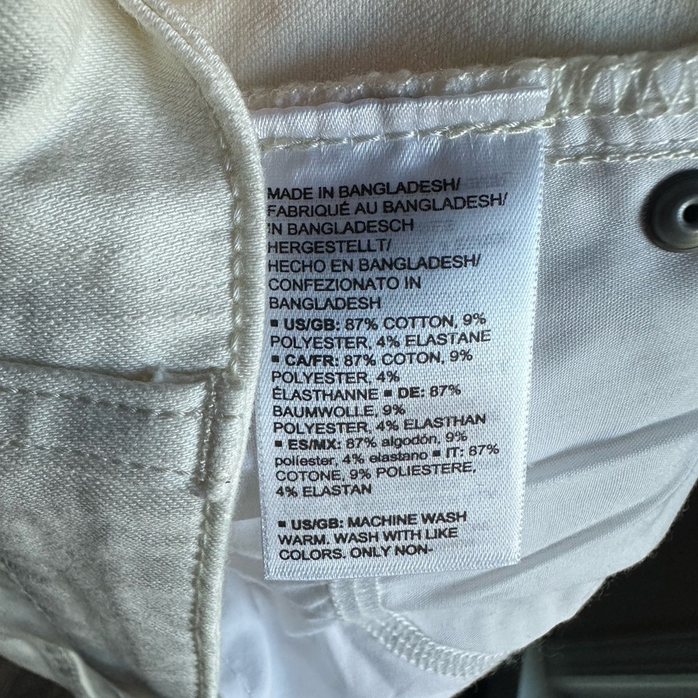 Daily Ritual White Denim Shorts Sz 28 Raw Hem Stretch High Rise Summer - Picture 6 of 6